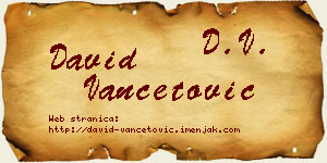David Vančetović vizit kartica